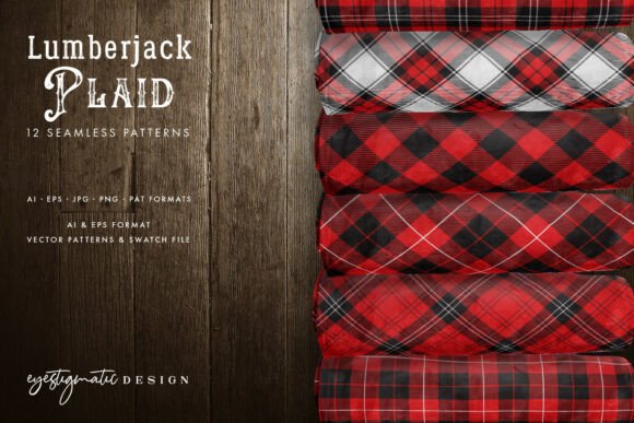 12 Seamless Red Lumberjack Plaid Digital