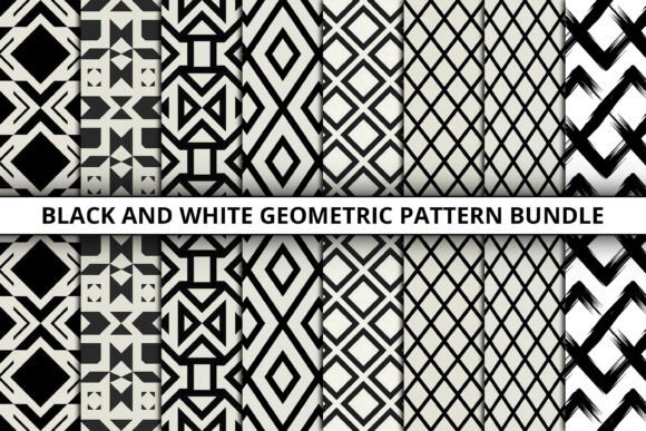 Black and White Geometric Pattern Bundle