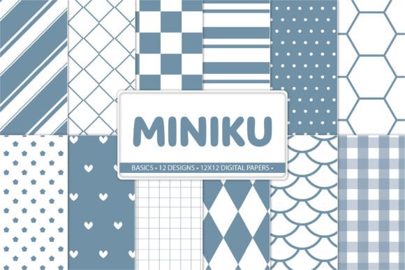 Blue Digital Papers Pack