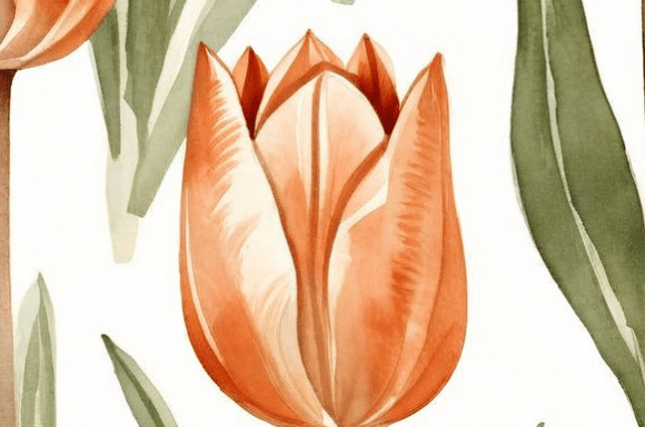 Elegant Watercolor Tulip Floral Pattern