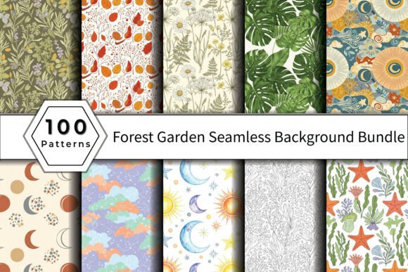 Forest Garden Seamless Background
