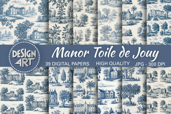 Manor Toile De Jouy Seamless Pattern