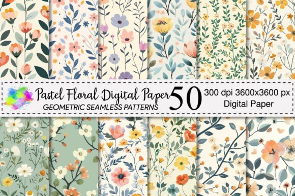 Pastel Floral Digital Paper