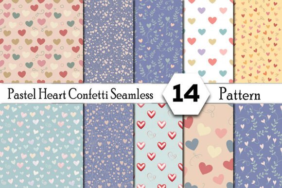 Pastel Heart Confetti Seamless Pattern for Creative Projects