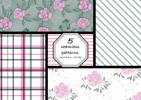 Pastel Stamping - Roses and Friends: A Versatile Digital Pattern Set for Modern Creators