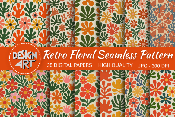 Retro Floral Seamless Pattern Matisse