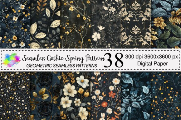 Seamless Gothic Spring Pattern