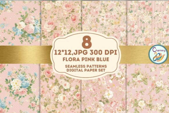 Seamless Paper Shabby Chic Blush Floral