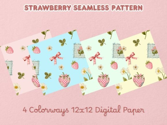 Strawberry Seamless Pattern Bundle