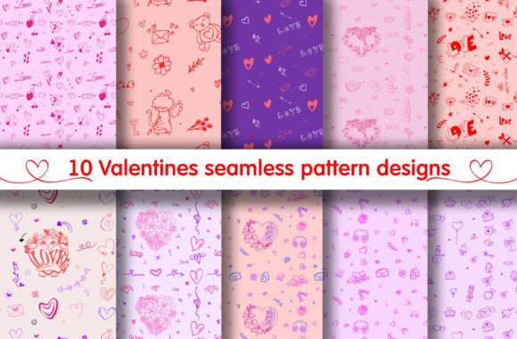 Valentine’s Day Seamless Pattern Bundles