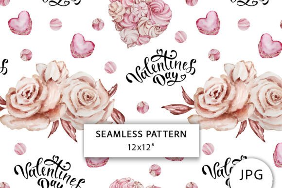 Valentine’s Flowers Seamless Pattern and Watercolor Hearts: A Creative Resource for Every Project