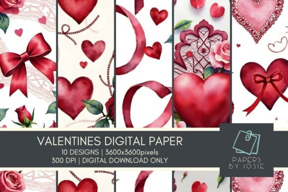 Valentines Pattern Digital Paper