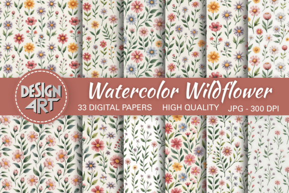 Watercolor Wildflower Seamless Pattern