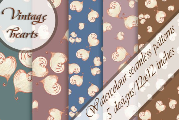 Watercolour Pattern Vintage Hearts Love: A Touch of Romance for Your Creative Projects